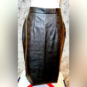VIXEN BY MICHELINE PITT BAD GIRL PENCIL SKIRT IN VEGAN LEATHER